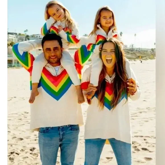 Show Me Your Mumu Rainbow Slope Weston Half Zip Pullover Sweater Knit Small - Picture 2 of 13